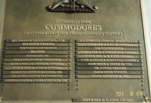 Plaque Showing the USS James Monroe Association's Donation At The Commodore Level