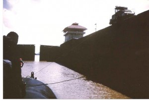 Entering Locks of Panama Canal